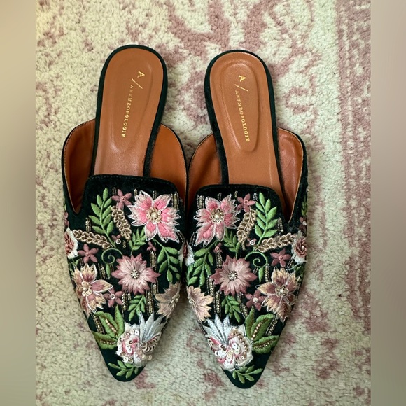 Anthropologie Shoes - Anthropologie mule slides - embroidered